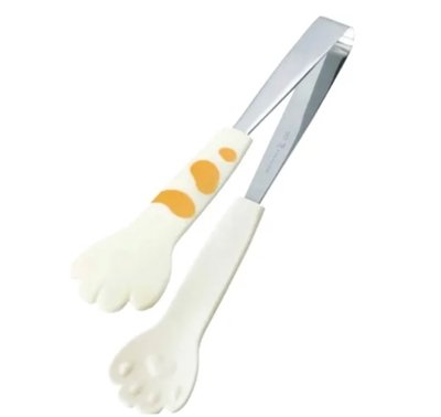 【ねこ雑貨 キッチン用品】調理用 料理用トング　キャッチだにゃん　でかにゃんこトング　白たま　猫の手 長さ24cm