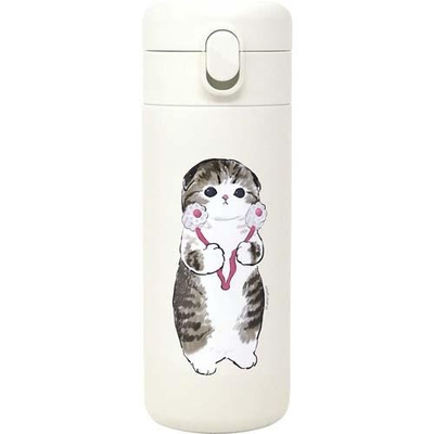 【ねこ雑貨 ランチグッズ】水筒 ステンレスボトル　モフサンド ワンプッシュボトル　美顔ローラー　350mL