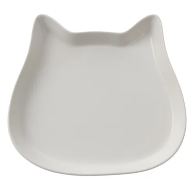 【ねこ雑貨 食器】小皿 豆皿　ねこ皿　ホワイト　美濃焼