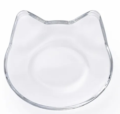 【ねこ雑貨 食器】ガラス食器　猫豆皿　硝子小皿