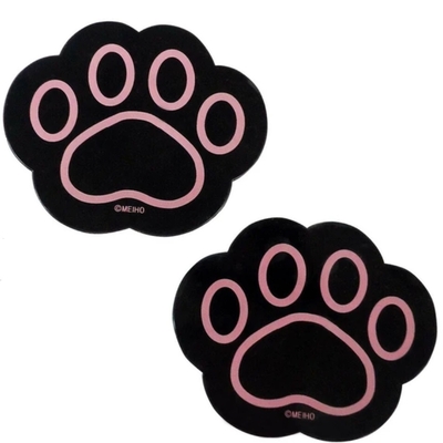 【ねこ雑貨 カー用品】自動車用　ねこの肉球のすべり止めマット クロ　黒猫　2枚入