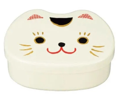 【ねこ雑貨 ランチグッズ】お弁当箱　招き猫顔のお弁当箱　白猫　ランチボックス