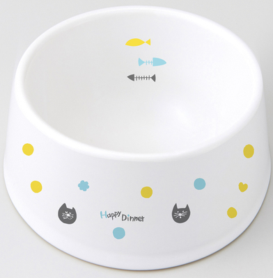 【猫の食器】猫食器　猫用食器　食べやすい陶製食器　高さのある キャットフードボウル