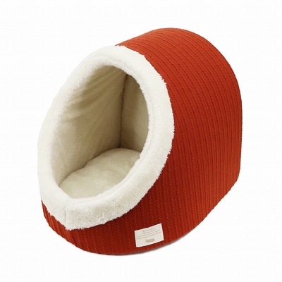 【猫のベッド】 ペットベッド　Homey ニットドームベッド オレンジ 