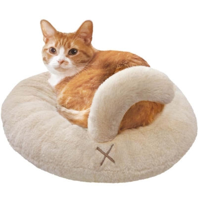 【猫のベッド】ラウンドキャットベッド　ネコけつベッド　クリーミーブラウン