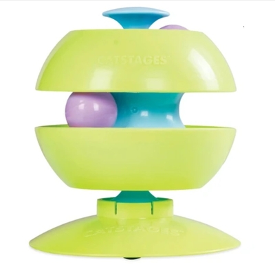 【猫のおもちゃ】置き型おもちゃ　Petstages ツイスト･ボールトラック　 一人遊び用くるくるボールトラック