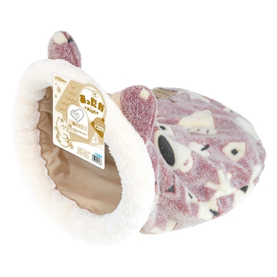 【猫のベッド】あったかプラス　猫ぶくろ ふゆじかん 朝のぬくもり　ピンク