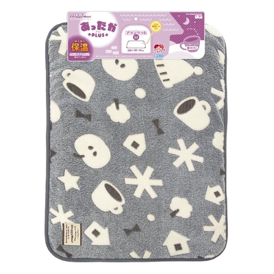 【猫のマット】ペットベッド用 毛布　あったかプラス ブランケットM　ふゆじかん 夜のぬくもり　グレー