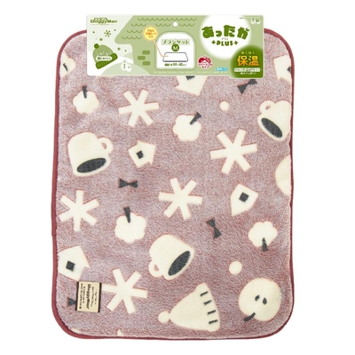 【猫のマット】ペットベッド用 毛布　あったかプラス ブランケットM　ふゆじかん 朝のぬくもり　ピンク