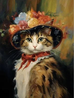 【ねこ雑貨 インテリア用品】インテリアアート　世界の名画の中の猫たち　ニャンコワール嬢　アートファインボード　絵画風壁掛アート