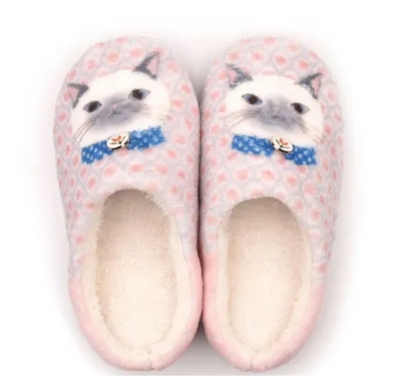 【ねこ雑貨 スリッパ】スリッパ ルームシューズ　パーラーすずらん堂 ルームシューズ 　ピンク
