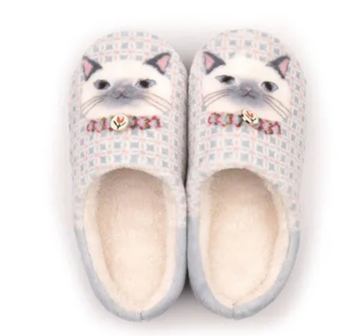 【ねこ雑貨 スリッパ】スリッパ ルームシューズ　パーラーすずらん堂 ルームシューズ 　ブルー