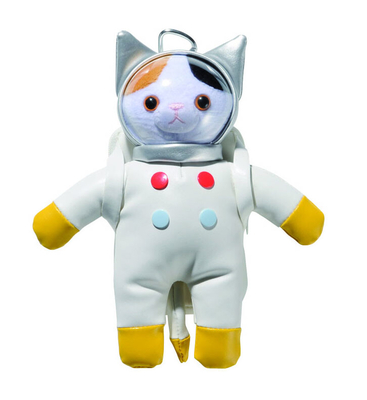 【ねこポーチ】パスポーチ　アストロキャット　ミケ　リール付き　コインケース付き　宇宙服の三毛猫ポーチ