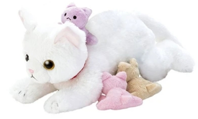 【ねこ雑貨 おもちゃ】猫のぬいぐるみ　ねこ産んじゃった!　鳴いてバースデーサウンド