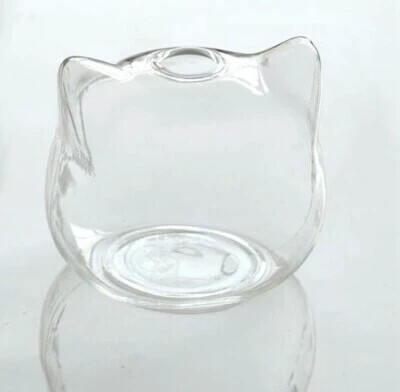 【ねこ雑貨 インテリア小物】置物　花器　キャットガラス花瓶　猫型 花びん フラワーベース  クリア