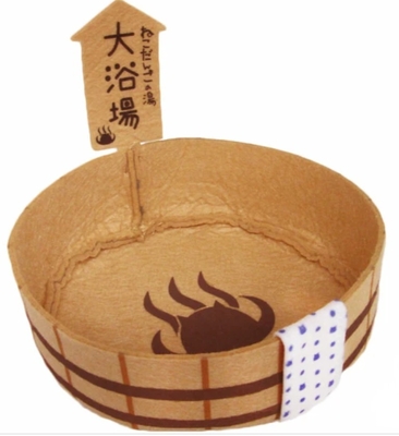 【ねこ雑貨 おもちゃ】ぬいぐるみ　&nbsp;ねこだんご　大浴場風呂桶 ４匹用　 ミニチュア猫のおふろ桶