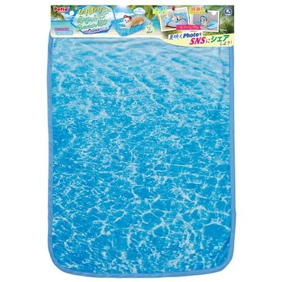【猫のマット】夏掛けクール寝具　ひんやり大きめサマーケット　オーシャン　レギュラーサイズ　50cm&times;70cm　海の中みたいなブランケット