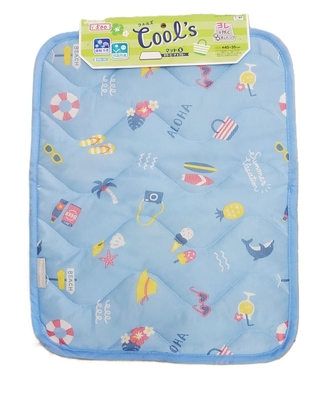 【猫のマット】夏のひんやり寝具　クールズマット　サマービーチ ブルー　Sサイズ 45cm&times;35cm