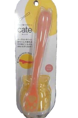 【ねこ雑貨 キッチン用品】シリコン製ヘラスプーン　キャッ手　ピンク