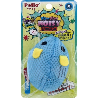 【猫のおもちゃ】電動　ワイルドマウス チュ～チュ～NOISYパニック ブルーマウス　キャットニップ入り 鳴くネズミのおもちゃ