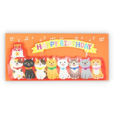 【ねこ雑貨 グリーティングカード】お誕生日祝い　ひいてたのしい！ ニャンピアノ　猫のオルゴールカード　音楽が流れるメッセージカード