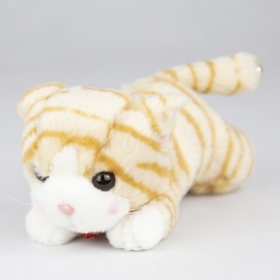 【ねこ雑貨 ぬいぐるみ】猫のぬいぐるみ　這い猫のプチシェリー　小さな子猫のぬいぐるみ　茶トラ猫