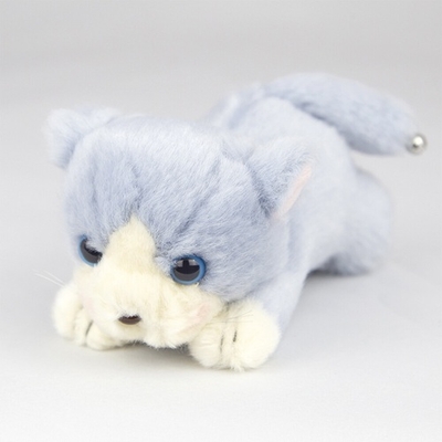 【ねこ雑貨 ぬいぐるみ】猫のぬいぐるみ　這い猫のプチシェリー　小さな子猫のぬいぐるみ　ブルー猫