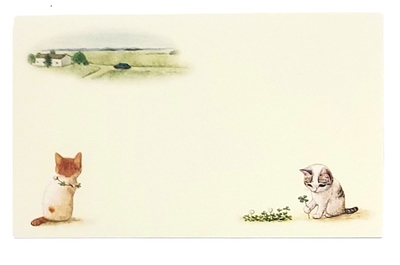 【ねこ文具】ポタリングキャット　メッセージカード「小さな休日」 4絵柄各5枚　20枚入　ミニカード