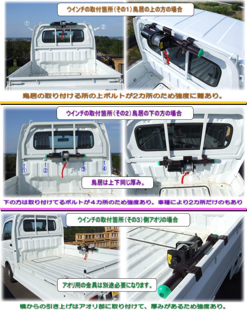 軽トラ等に携帯型ポータブル電動12ｖウインチ3000lbs 有線リモコン 無線リモコンの２種あり 送料無料 ｔｍｒ工房ショップ店