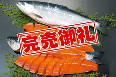 【特選】北洋産紅鮭　一匹（あら付き）