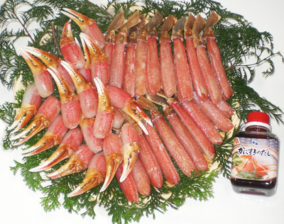 調理済かにしゃぶセット800g(生剥ぎずわいがに脚400g/親爪400g)(だし150ml付)