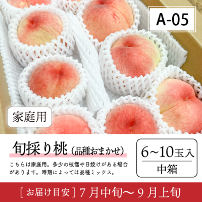 旬採り桃A05/【家庭用】旬採り桃 6-10玉入 92K