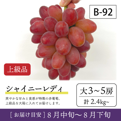 8月-9月}【受付準備中】B92/シャイニーレディ【大3-5房/上級品】30R