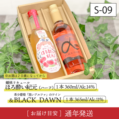 お酒S09/蟠桃リキュール(ﾊｰﾌ)＆アルファワイン(ﾊｰﾌ)