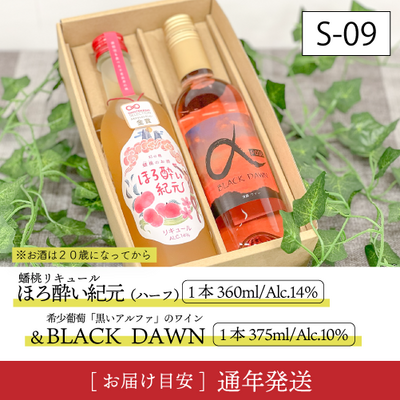 お酒S09/蟠桃リキュール(ﾊｰﾌ)＆アルファワイン(ﾊｰﾌ)