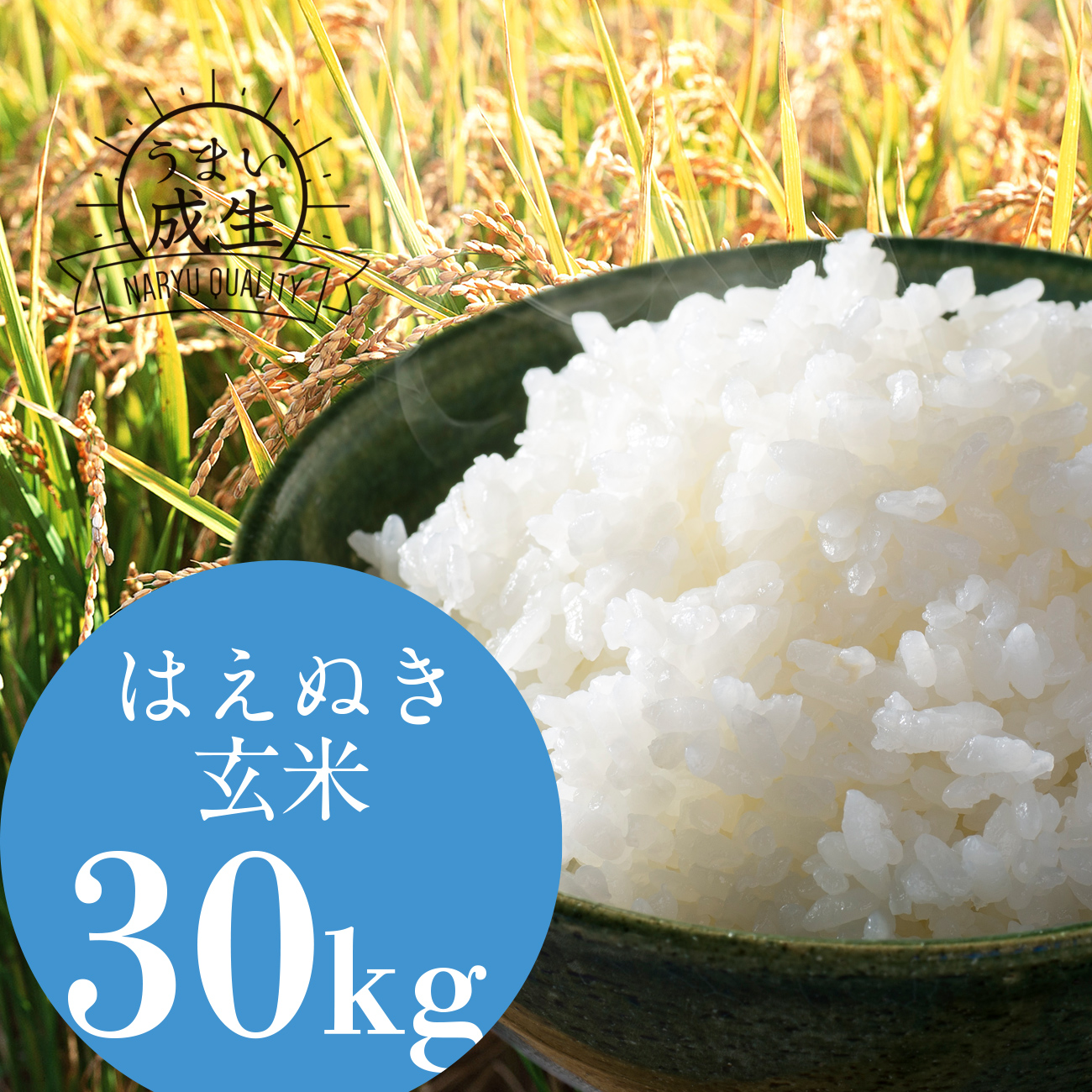 新米】はえぬき玄米 30kg | うまい成生