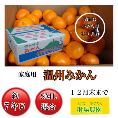 温州みかん 家庭用 7kg(サイズ混合)