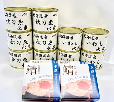 青魚水煮缶詰3種14缶セット
