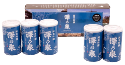 【仙台麩　山形屋商店様タイアップ】　澤乃泉　純米吟醸　伊豆沼白鳥　アルミ缶　ペアリング5本セット