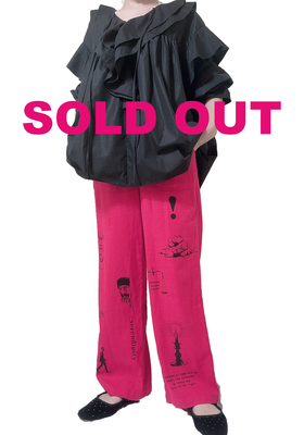 REVIVER リネンレッド混パンツ