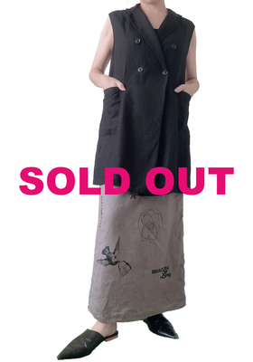 REVIVER　品のあるリネンマキシスカート