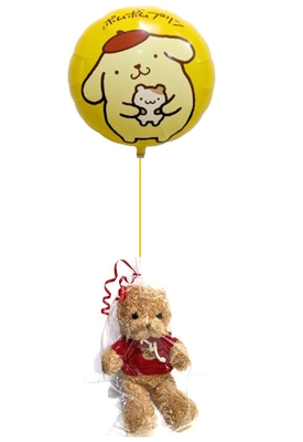 ポムポムプリン バルーン付 パーカー ベア ぬいぐるみ ラッピング付　