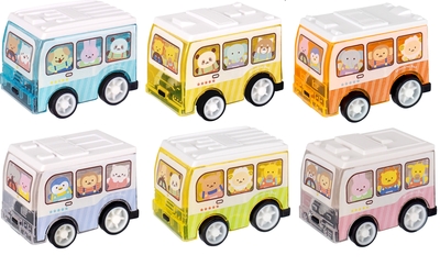 キッズ アニマル バス プルバックカー 12入&times;45円＋税