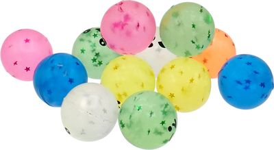 スーパーボール 光る ラメ入り にっこり 27mm（蓄光タイプ）100入