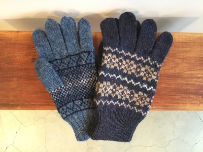 手編みのフェアアイル手袋