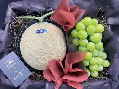 〈夢のコラボ 緑の宝石〉厳選アールスメロン＆芳醇シャインマスカット