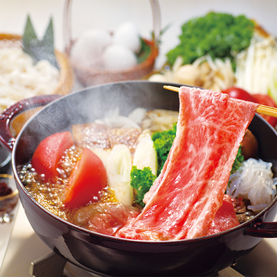 〈大原千鶴〉口福鍋　華やか彩りすき焼き