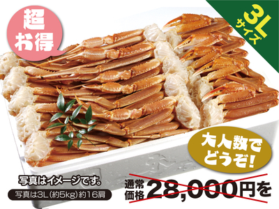 業務用かにすき・焼かにセット3L（約5㎏）約15～16肩