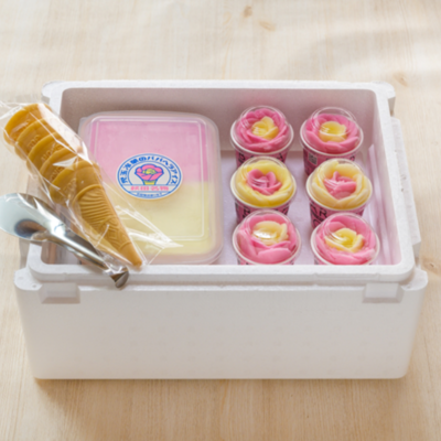 児玉冷菓のババヘラアイス　アイスタッパ＆バラ盛りカップセット｜アイス｜児玉冷菓