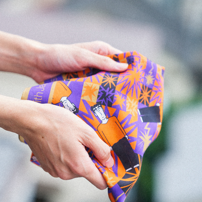 大曲の花火 × 野原ひろし スカーフ｜送料無料｜CRAYON SHINCHAN JAPAN CRAFTS